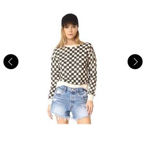 Mother Checkerboard the shrunken easy sweatshirt, Size L, BNWT